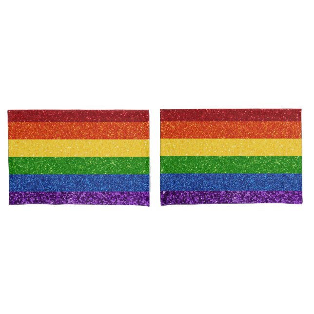 Funda De Cojín Bandera del orgullo gay Purpurina LGBT (Anverso - Set)