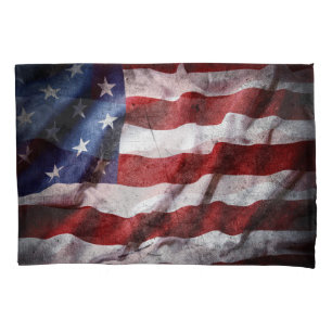 Funda De Cojín Bandera estadounidense enmarañada.