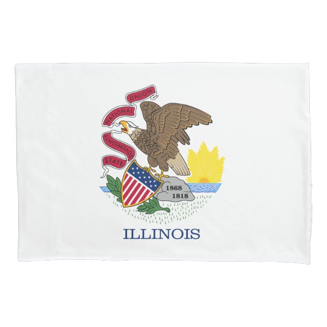 Funda De Cojín Bandera Estatal de Illinois (Anverso)