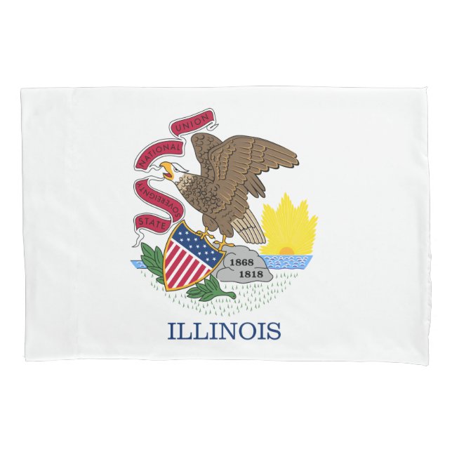 Funda De Cojín Bandera Estatal de Illinois (Anverso)