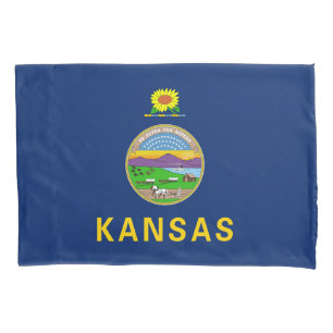 Funda De Cojín Bandera estatal de Kansas