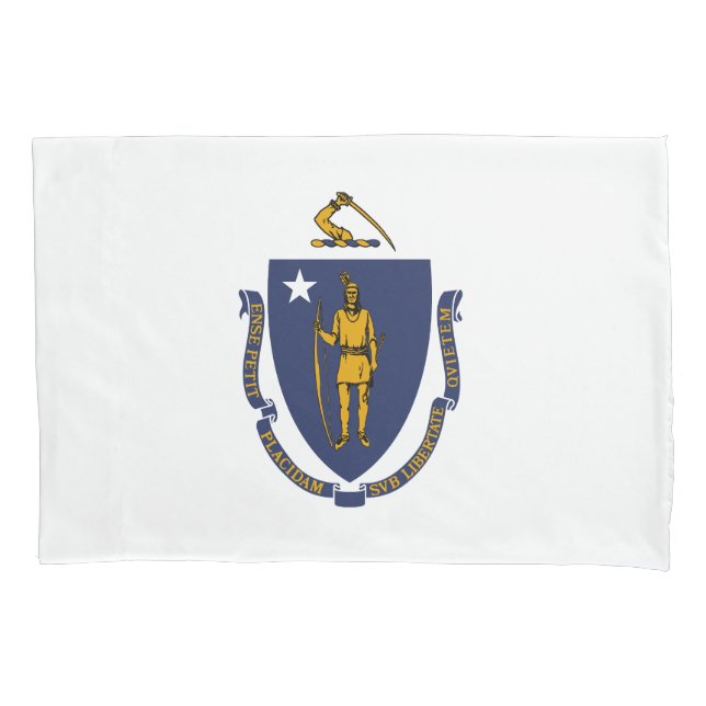 Funda De Cojín Bandera estatal de Massachusetts (Anverso)