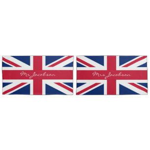 Funda De Cojín Bandera inglesa Nombre personalizado Unión Jack Pa