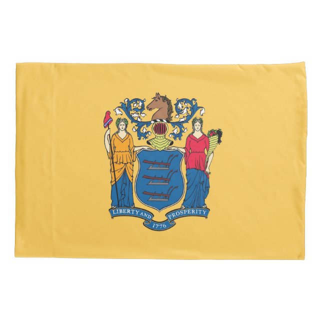 Funda De Cojín Bandera Patriótica de Nueva Jersey (Reverso)