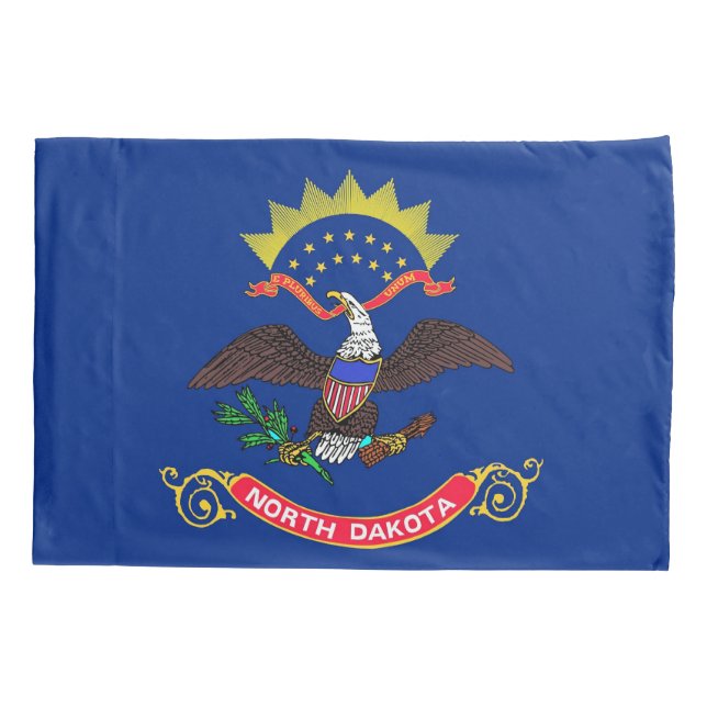 Funda De Cojín Bandera Patriótica de un solo pilar de Dakota del  (Reverso)