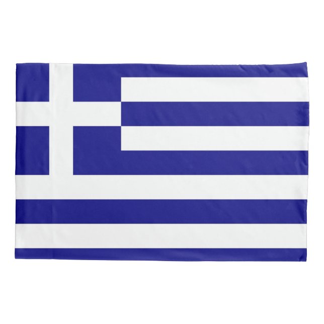 Funda De Cojín Bandera Patriótica de un solo pilar en Grecia (Reverso)