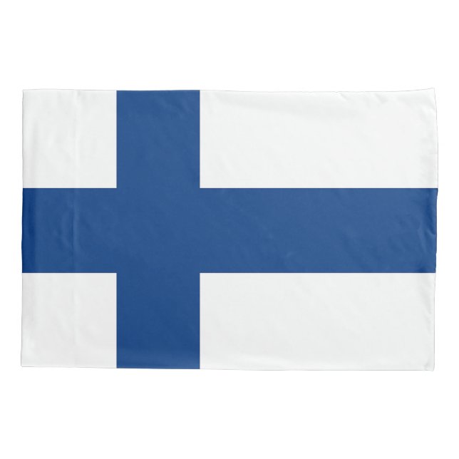 Funda De Cojín Bandera Patriótica de una sola almohada de Finland (Reverso)