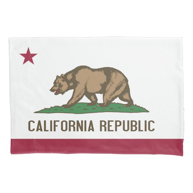 Funda De Cojín Bandera Patriótica monopilar de California (Anverso)
