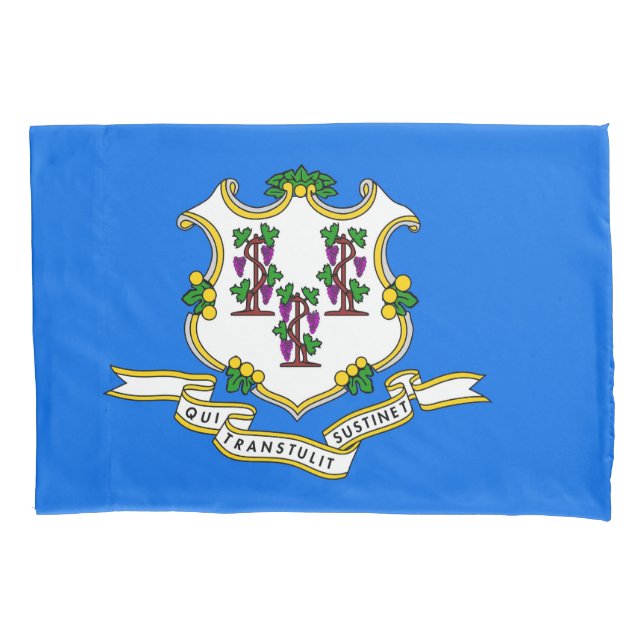 Funda De Cojín Bandera Patriótica monopilar de Connecticut (Anverso)