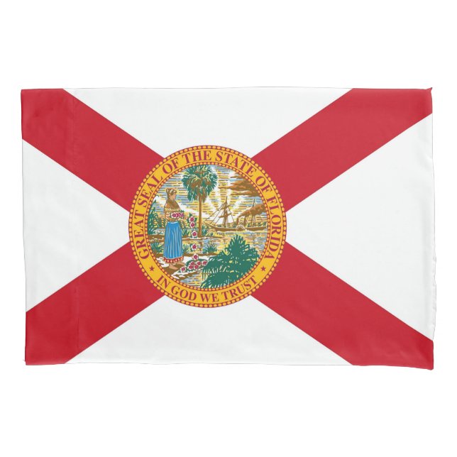Funda De Cojín Bandera Patriótica monopilar de Florida (Anverso)