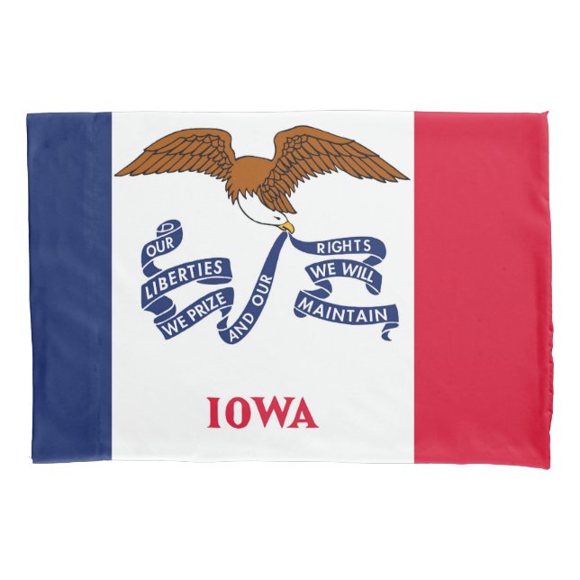 Funda De Cojín Bandera Patriótica monopilar de Iowa, EE.UU. (Anverso)