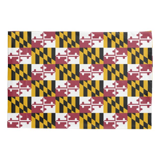 Funda De Cojín Bandera Patriótica monopilar de Maryland, EE.UU. (Reverso)