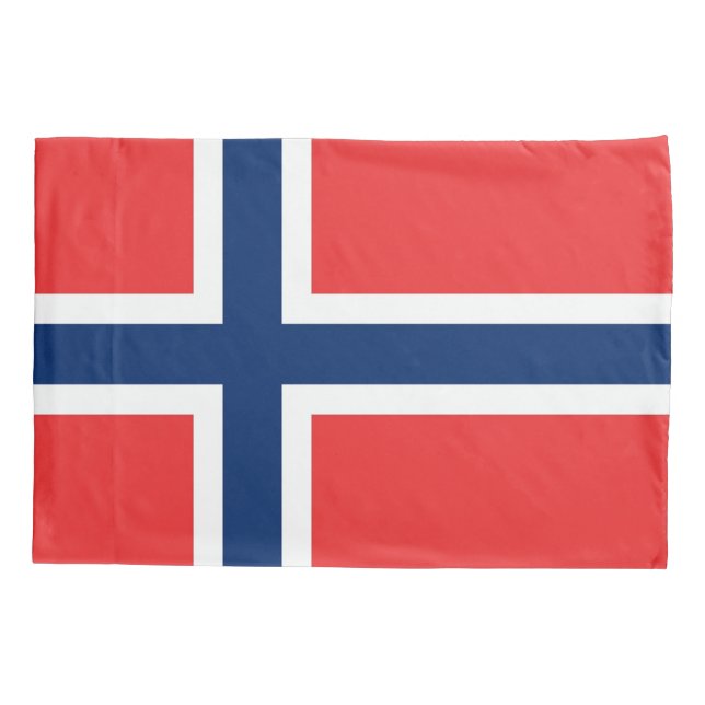 Funda De Cojín Bandera patriótica monopilar de Noruega (Reverso)