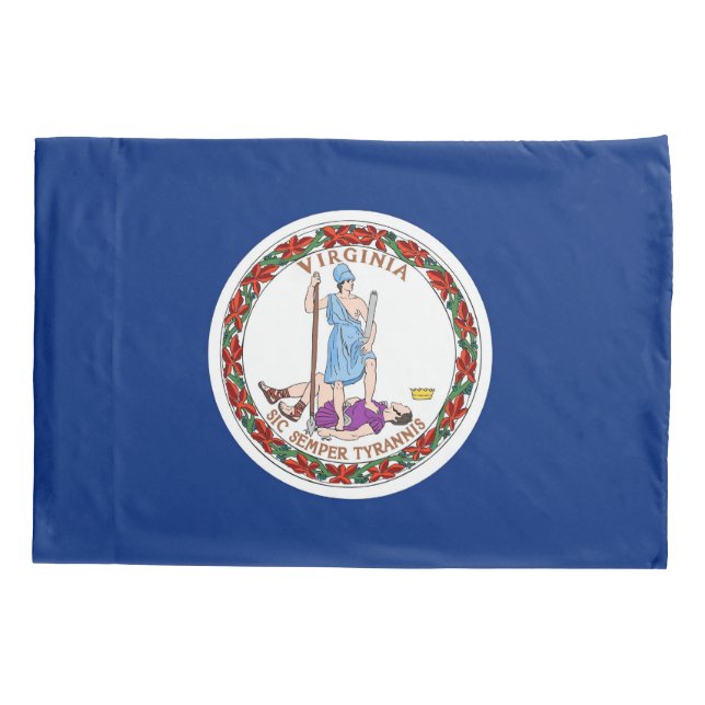 Funda De Cojín Bandera Patriótica monopilar de Virginia (Reverso)