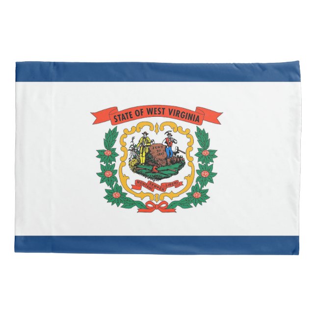 Funda De Cojín Bandera Patriótica monopilar de Virginia Occidenta (Reverso)