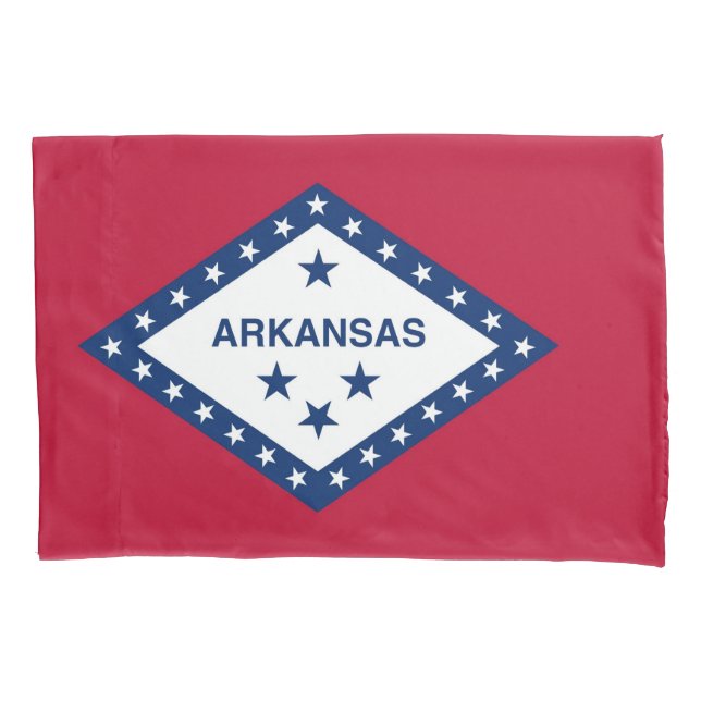 Funda De Cojín Bandera Patriótica Monopolivalente de Arkansas, Es (Anverso)