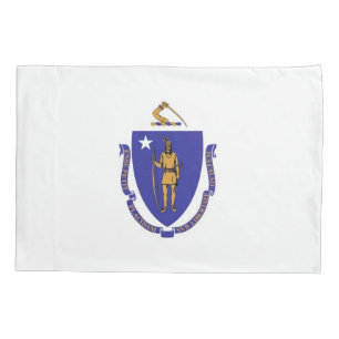 Funda De Cojín Bandera Patriótica monovala de Massachusetts