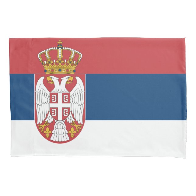 Funda De Cojín Bandera serbia (Anverso)