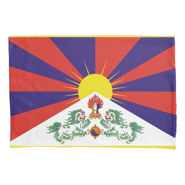 Funda De Cojín Bandera tibetana (Anverso)