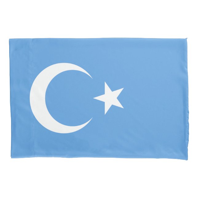 Funda De Cojín Bandera uigur del este de Turkmenistán (uigur) (Anverso-izquierdo)