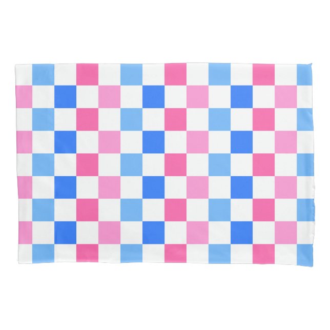 Funda De Cojín Barbie goes to the ocean checkerboard pattern (Anverso-izquierdo)