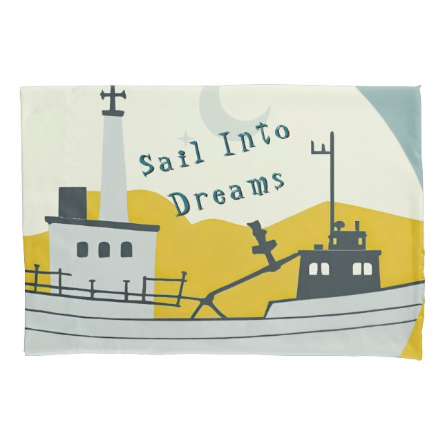 Funda De Cojín Barco de la Luna Nórdica  (Anverso)