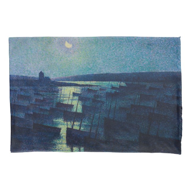 Funda De Cojín Barcos de pesca a la luz de la luna (Camaret, Fran (Anverso-izquierdo)