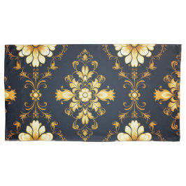 Funda De Cojín "Barockes Ornament-Muster in Gold und Schwarz"