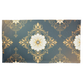 Funda De Cojín "Barockes Ornament-Muster in Gold und Schwarz" Dec