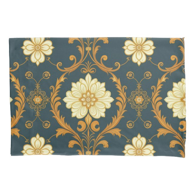 Funda De Cojín "Barockes Ornament-Muster in Gold und Schwarz" Dec (Anverso)