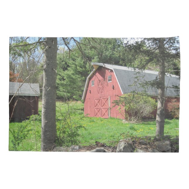 Funda De Cojín Barrera de campo rojo (Reverso)