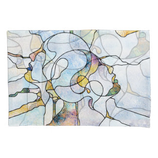 Funda De Cojín Barriadas arcoiris, unidad de vidrio manchado