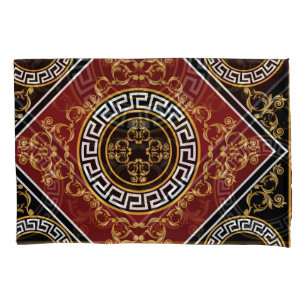 Funda De Cojín Barroco dorado: Ilustracion griego Motif.