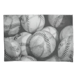 Funda De Cojín Baseballs en blanco y negro