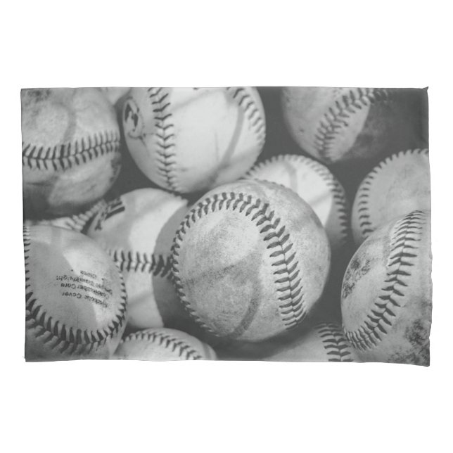 Funda De Cojín Baseballs en blanco y negro (Anverso)