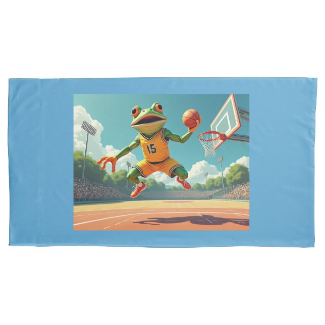 Funda De Cojín Basketball Frog king pillowcase (Anverso)
