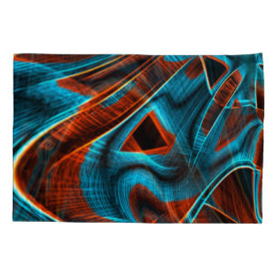 Funda De Cojín Bastante azul torcido y rojo quemado con ranuras
