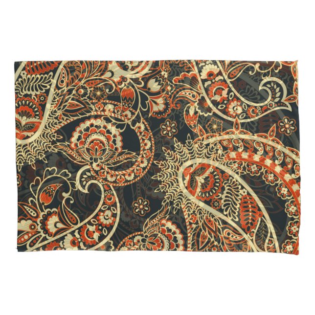Funda De Cojín Batik Paisley: Vintage Seamless Pattern. (Anverso)