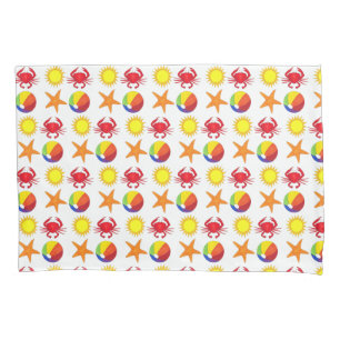 Funda De Cojín Beach Fiesta Beachball Sun Crab Starfish