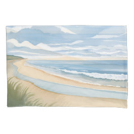 Funda De Cojín Beach Shore Walk | Coastal Ocean Watercolor