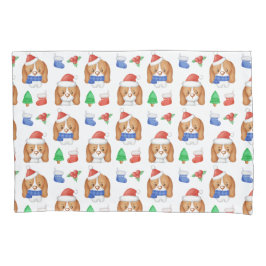 Funda De Cojín Beagle Puppy Cute Perro Santa Festividades Navidad