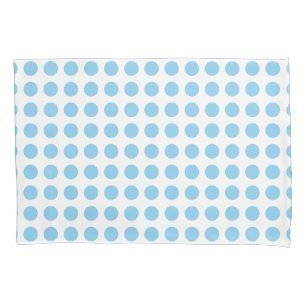 Funda De Cojín Bebé azul en blanco grande Horiz. Lunares
