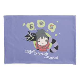 Funda De Cojín Beetlejuice Chibi Lydia "Strange and Unusual"
