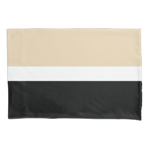 Funda De Cojín Beige Black Abstract Stripe