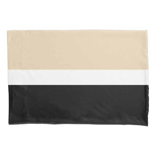 Funda De Cojín Beige Black Abstract Stripe (Anverso)