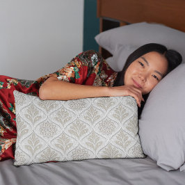 Funda De Cojín Beige & White Sparkling Quatrefoil Pattern