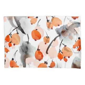 Funda De Cojín Berries, hojas acuarela, ilustracion de tinta, cos
