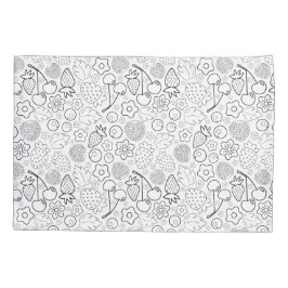 Funda De Cojín Berry Strawberry Cherry Black Hand drawn Modern.