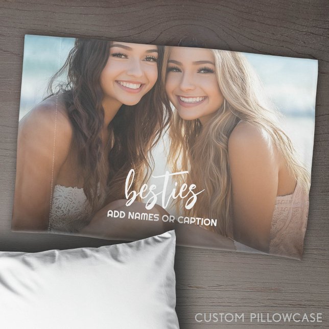 Funda De Cojín Bestias con foto y texto Personalizado - Script (Custom Pillowcase with Photo Collage)
