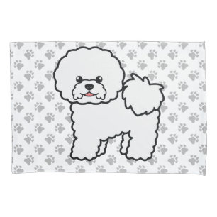 Funda De Cojín Bichon Frise Perro De Dibujos Animados Lindo Con H